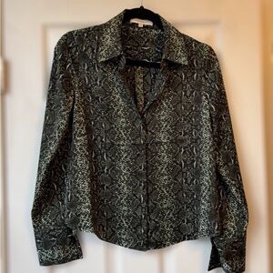 Favorite Daughter Snakeskin Satin Button Down Shirt – XS NWOT
